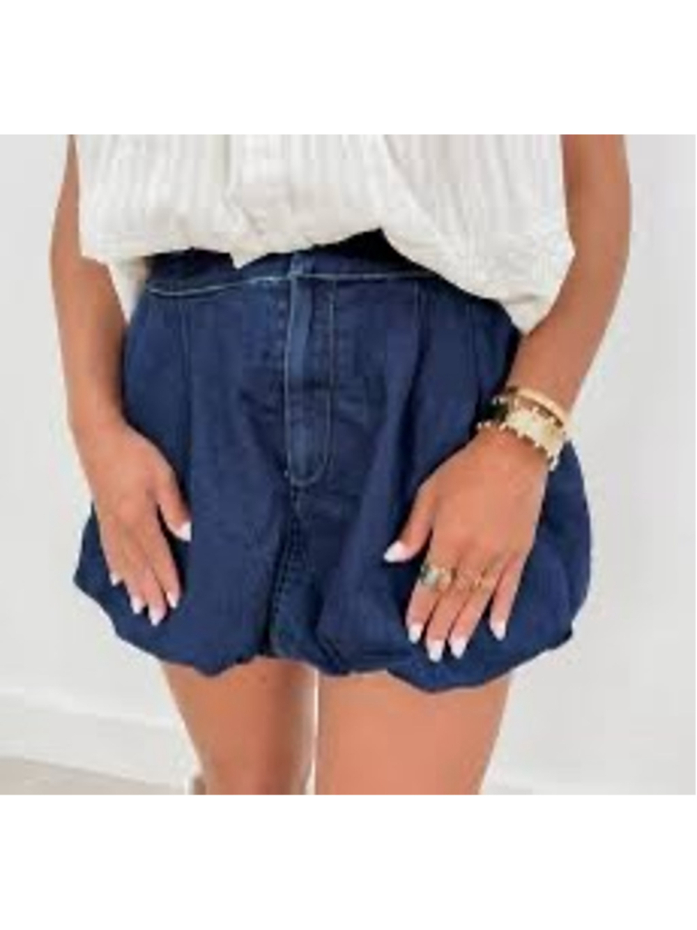 Womens Balloon Hem Mini Denim Skirt Mid Rise Casual Skirt Size 29 Festival